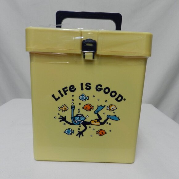 Life Is Good Sand Beach play Set yellow plastic box Summer Kids Toys NEW NWT - Picture 1 of 9